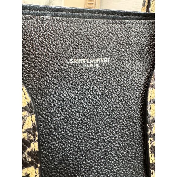 Saint Laurent Black & Snakeskin Sac de Jour Tote Bag - Excellent Condition - Picture 2 of 8